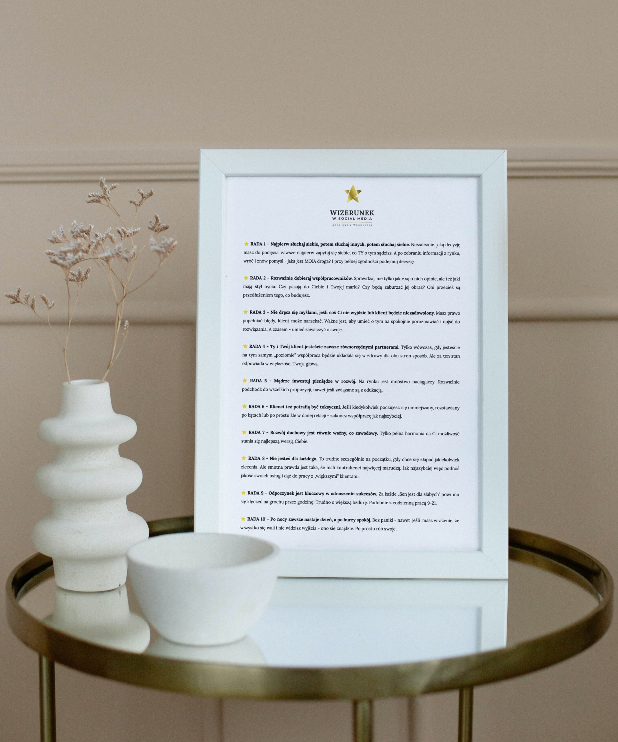 Plakat: 10 rad, jak prowadzić działalność w zdrowy sposób 2 10 rad na otwarcie biznesu Anna Maria Wisniewska